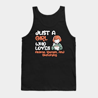 Just A Girl Who Loves Anime And Ramen Tank Top